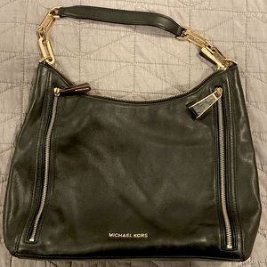 Michael Kors black shoulder bag, gently used. No tears or blemishes